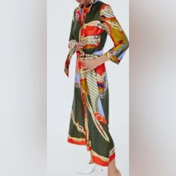 Zara scarf chain print dress. Size L - Picture 5 of 8